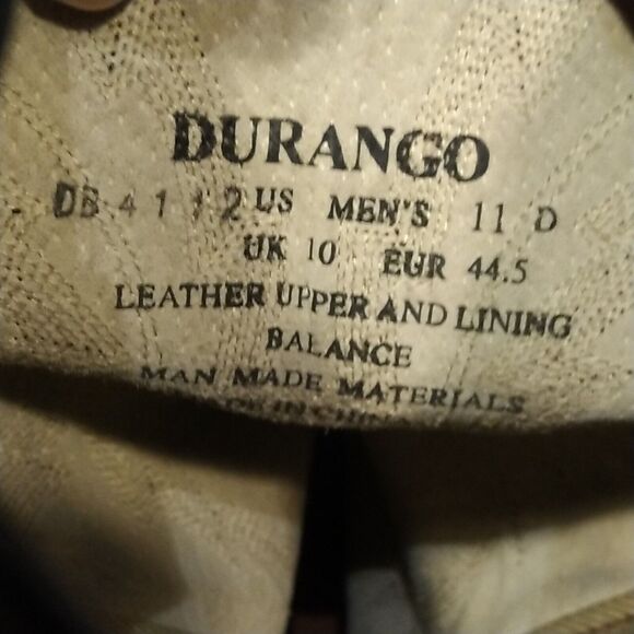 Durango Men’s Leather Cowboy Boots Black/Brown Embroidered Uppers DB4112 Sz 11D - Picture 11 of 12